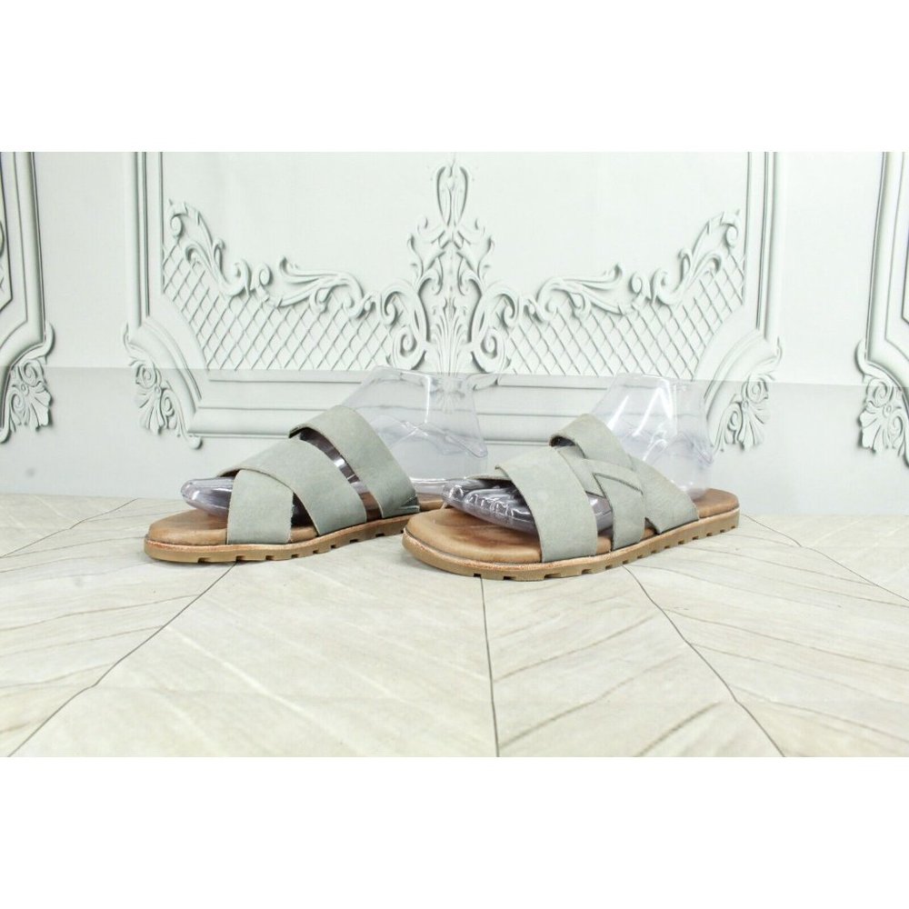 LL BEAN Lakewashed Gray Suede Strappy Slide Slip On Sandals Size 9 M - Picture 2 of 8